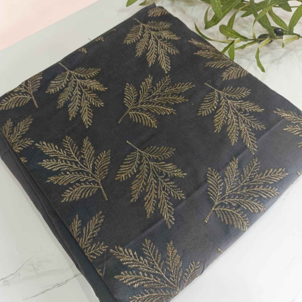 Embroidered Corduroy 2-Piece Suit