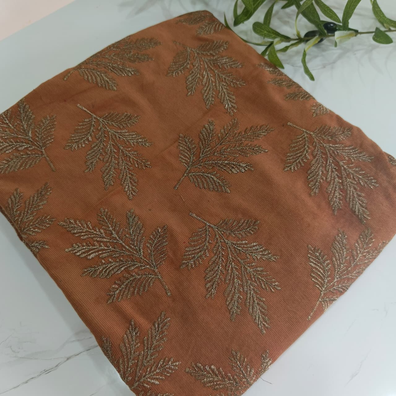 Embroidered Corduroy 2-Piece Suit