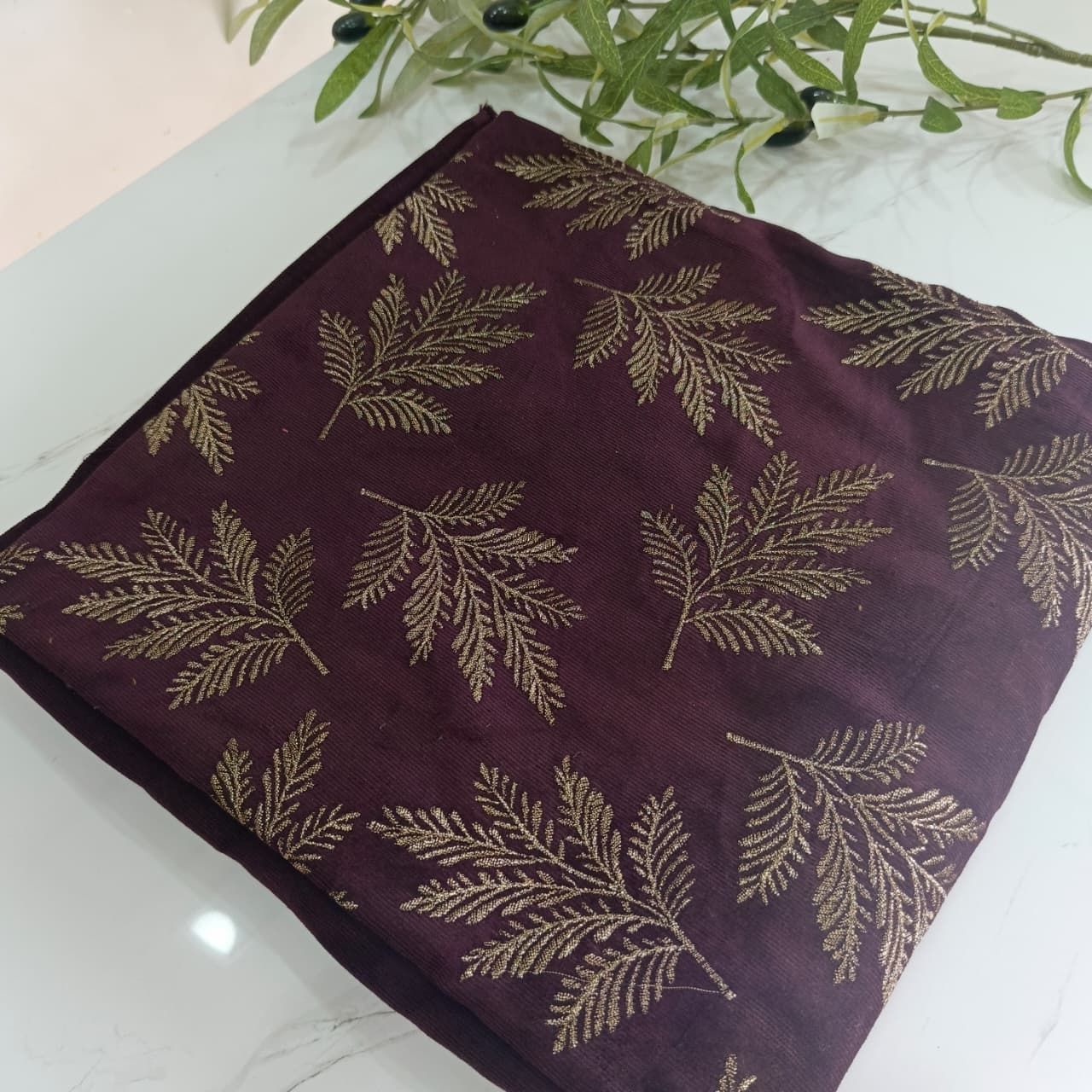 Embroidered Corduroy 2-Piece Suit