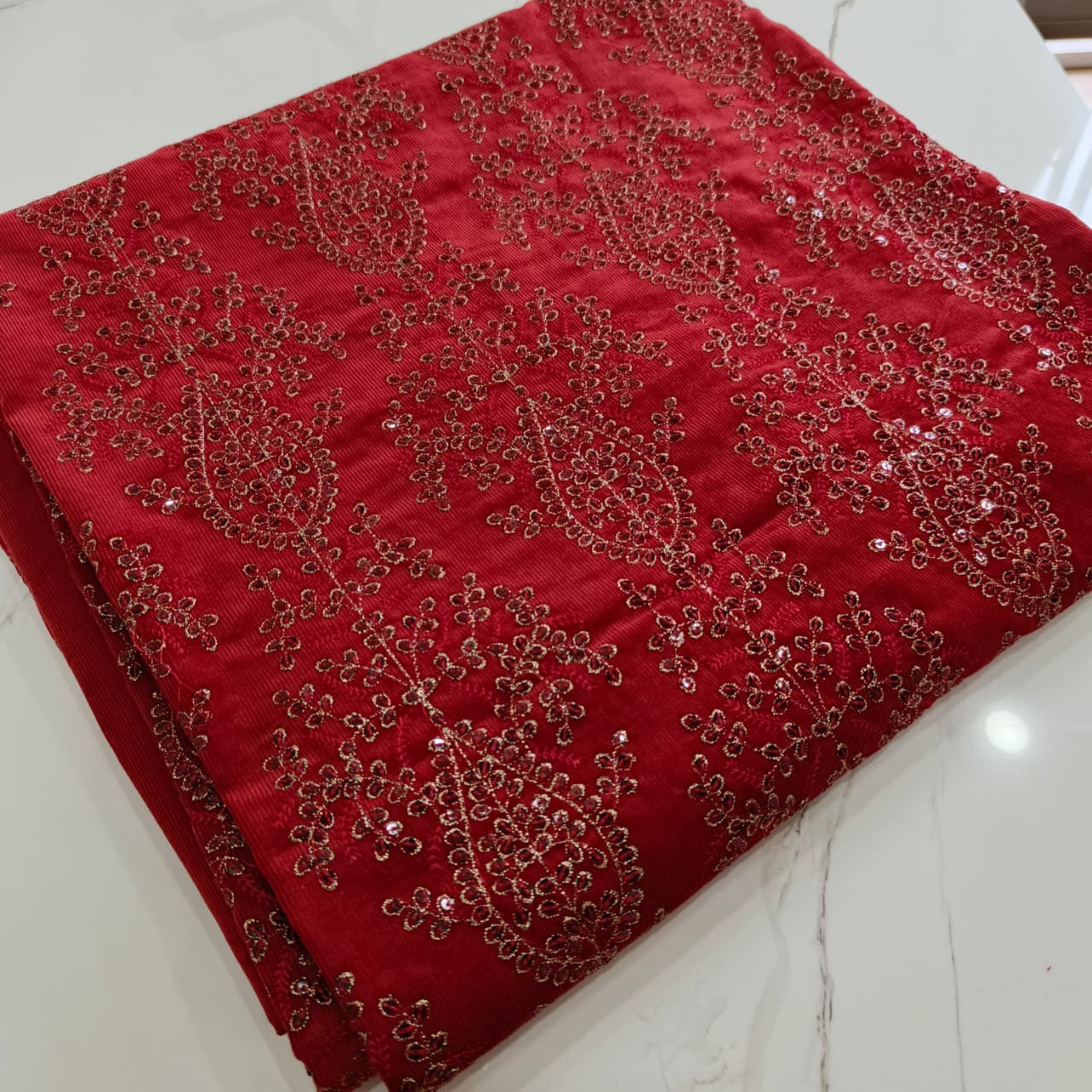 Embroidered Corduroy 2-Piece Suit