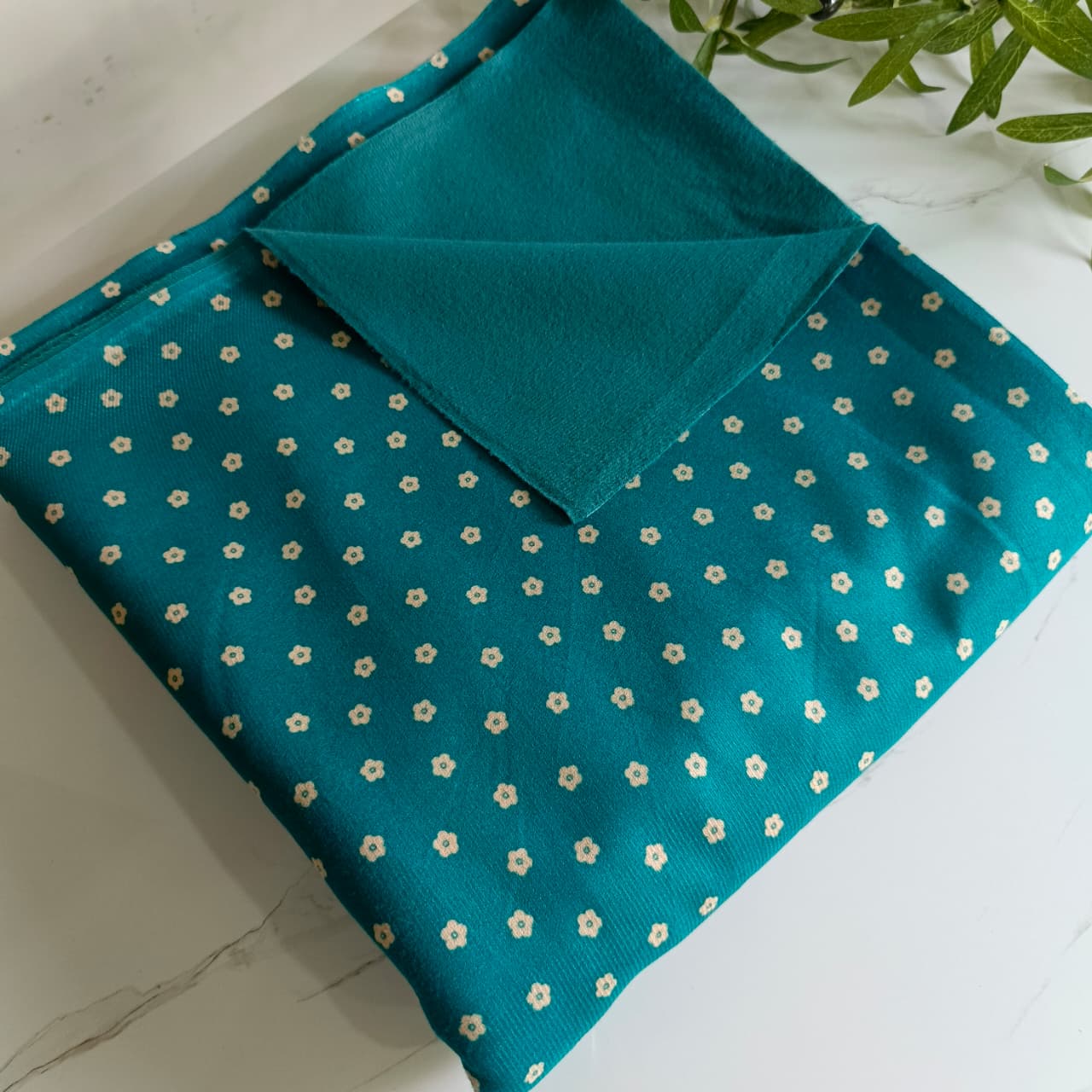 Heater Wool Fabric Imported (Aqua) – Soft Wool Material for Winter Dresses