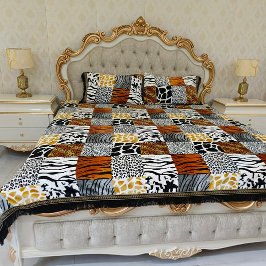 Winter King Size Bedsheet Set with 2 Pillow Covers - Multiple