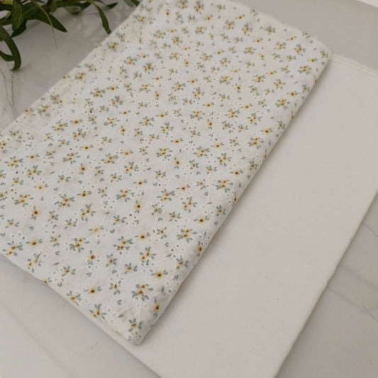 Imported Chicken Kari Lawn Shirt with Plain Trouser (White Small Floral)
