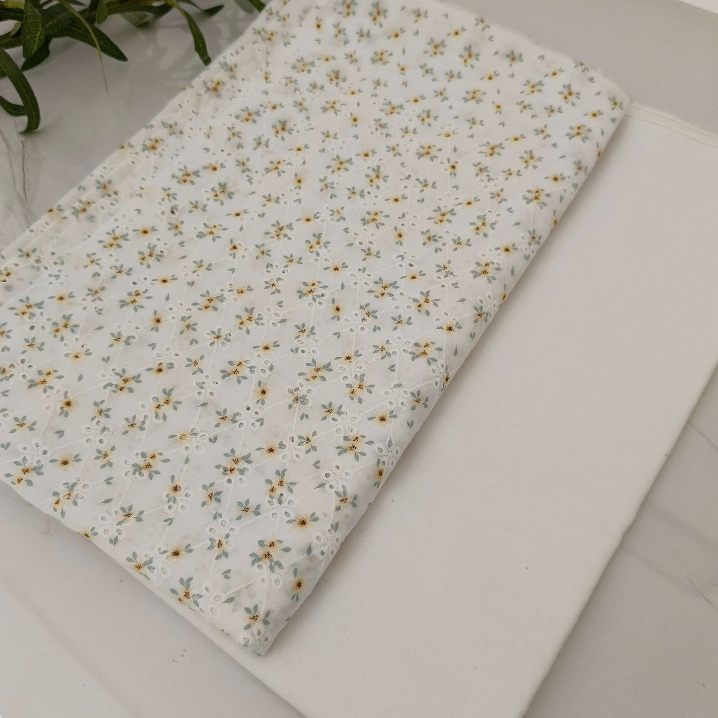 Imported Chicken Kari Lawn Shirt with Plain Trouser (White Small Floral)