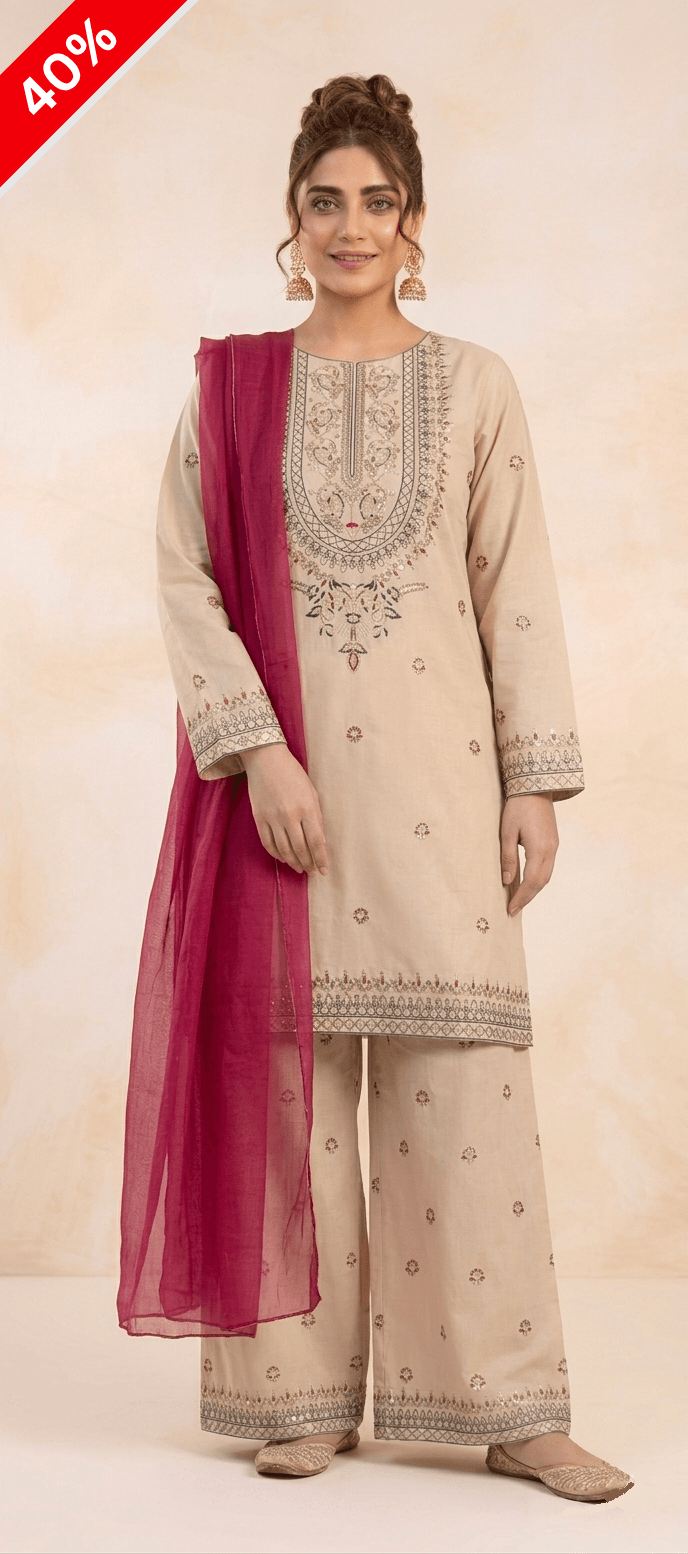 Zar - Sunehre Khwaab Premium Embroidered 3 Piece Suit | Luxury Wedding & Festive Wear Pakistan