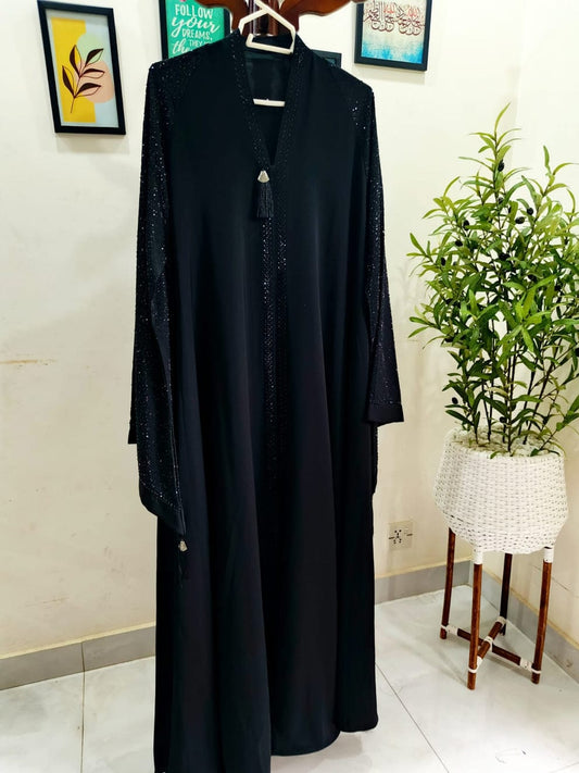 Black Heavy Work Abaya