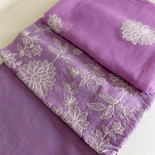 Breeze Embroidered Lawn with Chiffon Dupatta 3 Piece Suit,