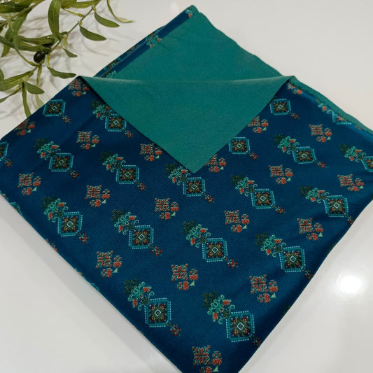 Heater Wool Fabric Imported (Blue) – Soft Wool Material for Winter Dresses