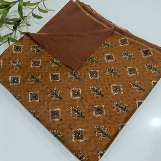 Heater Wool Fabric Imported (Camel Brown) – Soft Wool Material for Winter Dresses