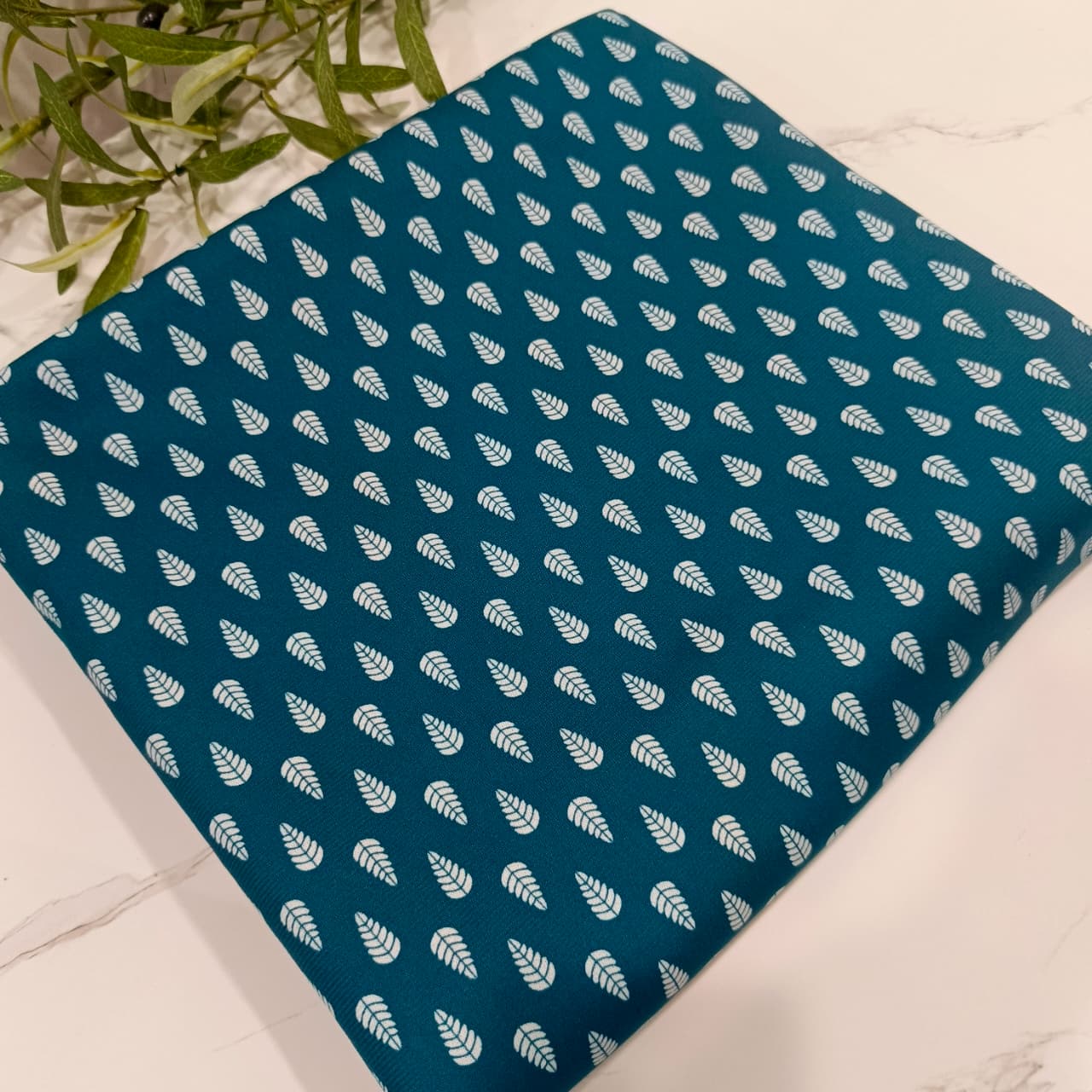 Heater Wool Fabric Imported (Cyan Pine) – Soft Wool Material for Winter Dresses