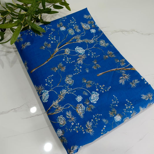 Premium Lawn 2 Piece Suit (Blue Floral)