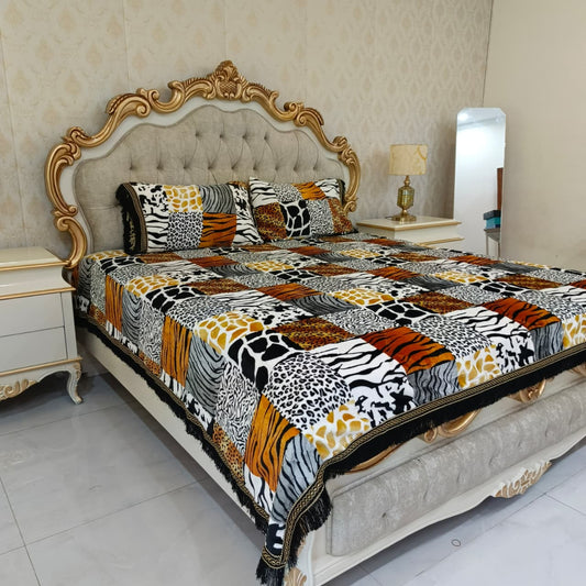 Winter King Size Bedsheet Set with 2 Pillow Covers - Multiple