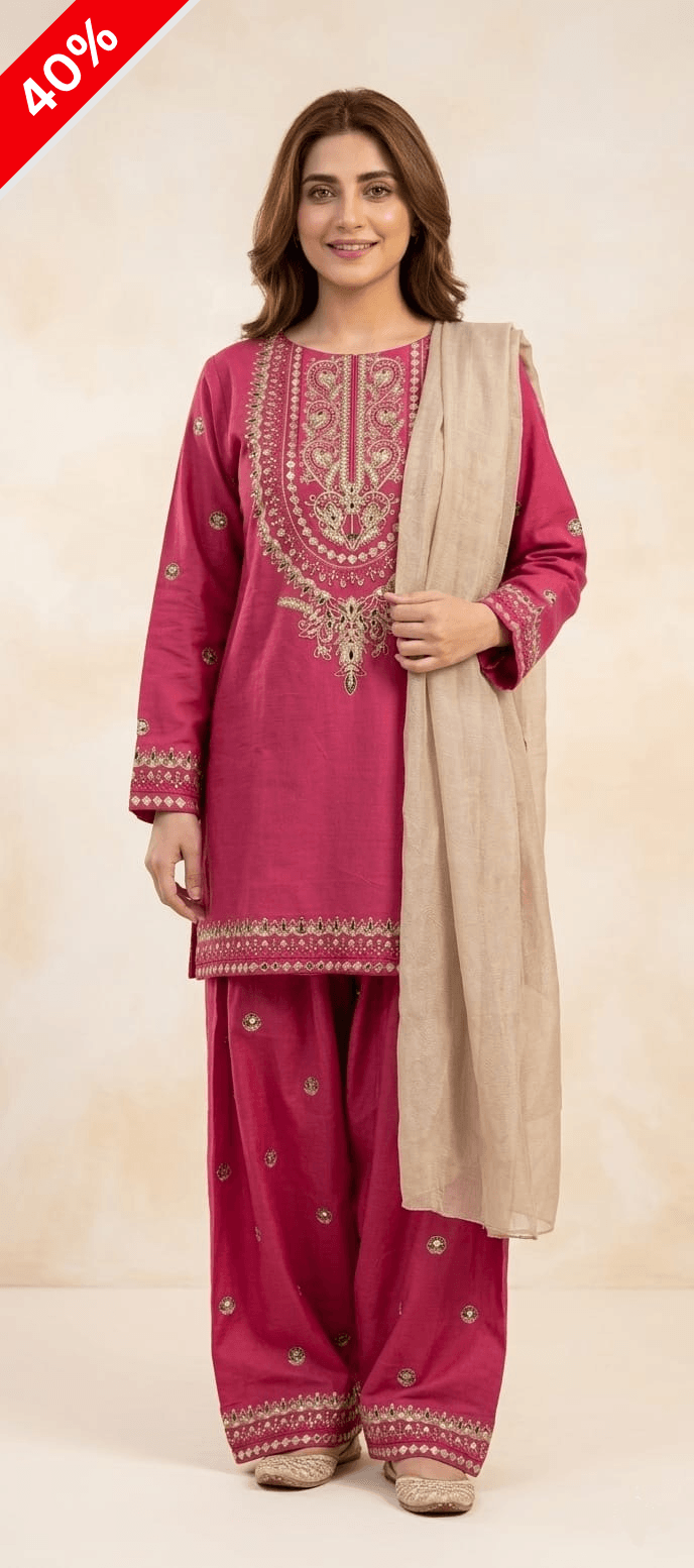Zar - Noor Mahal Premium Embroidered 3 Piece Suit | Luxury Wedding & Festive Wear Pakistan