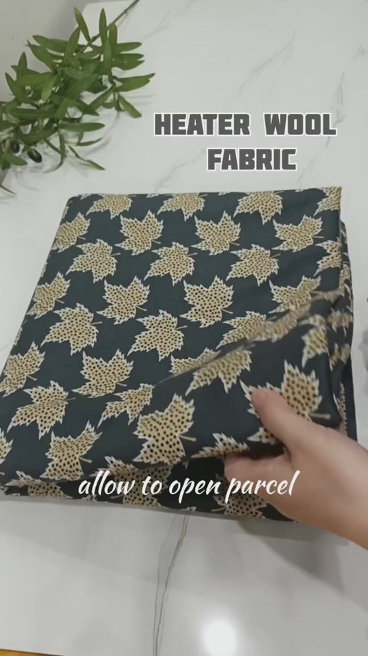 Heater Wool Fabric Imported (Deep Pink Multi Floral) – Soft Wool Material for Winter Dresses