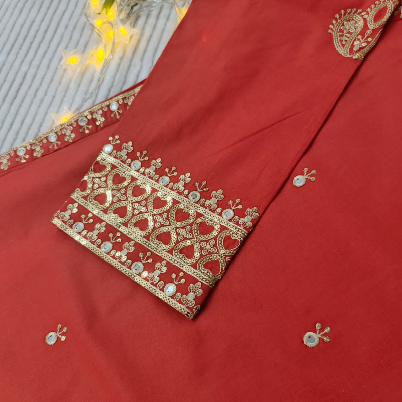 Zar - Rust Noor Premium Embroidered 3 Piece Suit | Luxury Wedding & Festive Wear Pakistan