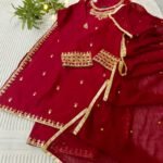 Zar - Mehre Laal Premium Embroidered 3 Piece Suit | Luxury Wedding & Festive Wear Pakistan - Image 2