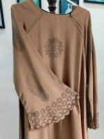Abaya Cutwork - Light Brown - Image 2