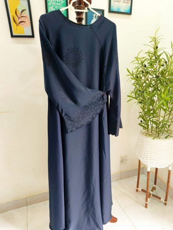 Navy Blue Abaya | Premium Nida Fabric Modest Wear Pakistan - Image 2