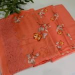 3 Piece Lawn Suit with Embroidered Dupatta – Unstitched Summer Lawn Dress (Peach) - Image 2