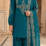3 piece suit Embroidery solid Luxury Premium designer boutique latest style 3 piece suit festive