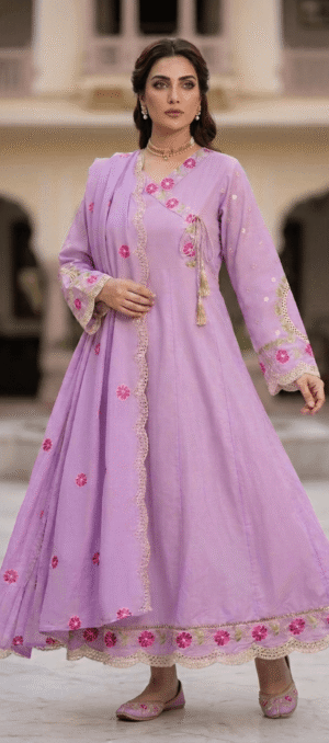 Zar Anarkali Frock Frock style Luxury premium Latest Cotton lawn designer boutique latest style 3 piece suit