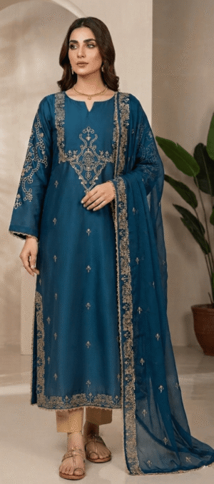Zar - Zinc Kaftan Luxury Premium 3 piece suit Chiffon dupatta Latest design Stylish designer boutique latest style