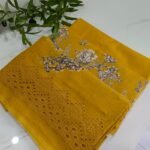 Embroidered Lawn 3 Piece Unstitched Suit – Summer Collection Pakistan (Mustard)
