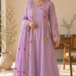 Zar – Gul-e-Lilac Anarkali Frock 3 Piece Suit | Premium Embroidered Festive Wear