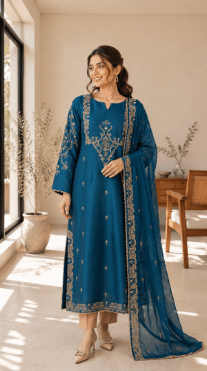 Zar - Zinc Kaftan Premium Embroidered 3 Piece Suit | Luxury Wedding & Festive Wear Pakistan